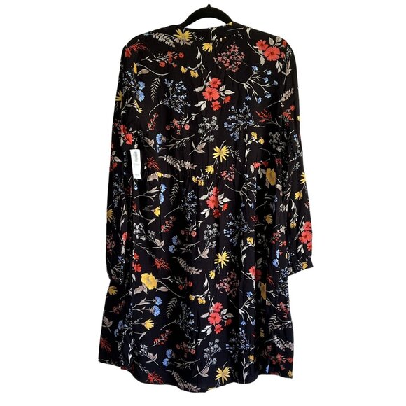 Old Navy Womens Black Floral Rayon Long Sleeve Dress Size S Boho Cottagecore NWT - Picture 7 of 7